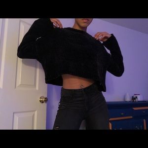 F21 Black Crop Sweater